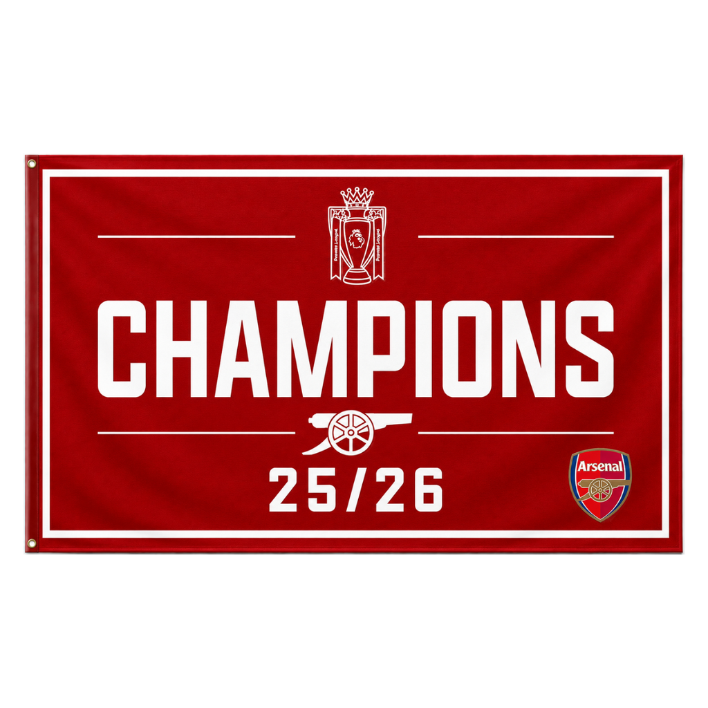 Arsenal Premier League Champions 25/26 Flag/Banner - 5x3ft
