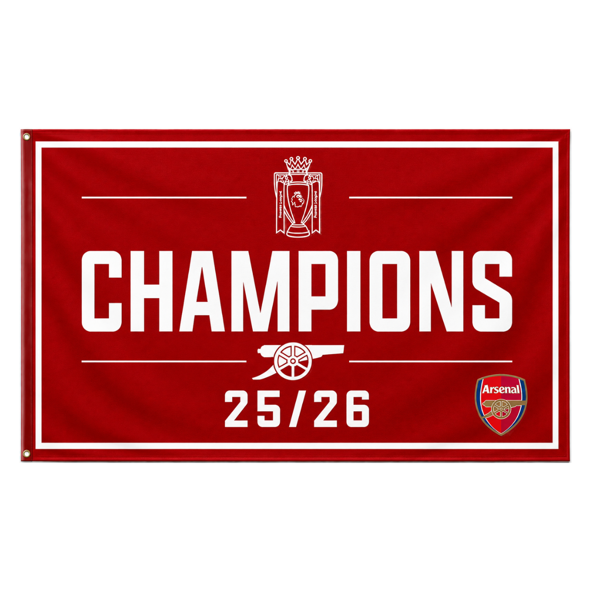 Arsenal Premier League Champions 25/26 Flag/Banner - 5x3ft