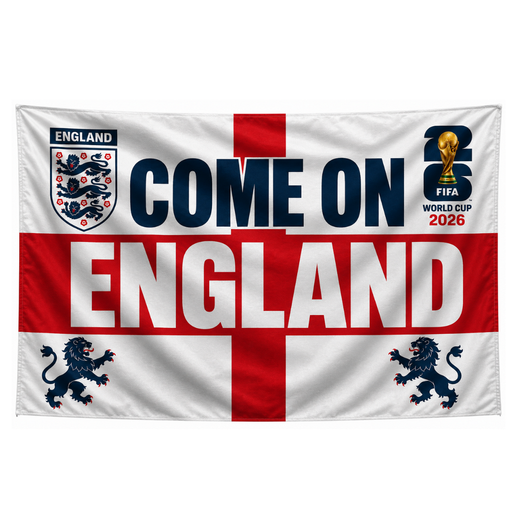 England World Cup 2026 Flag/banner - 5x3ft - "Come on England"