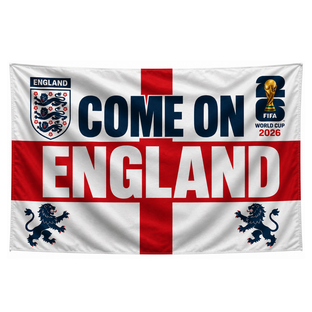 England World Cup 2026 Flag/banner - 5x3ft - "Come on England"