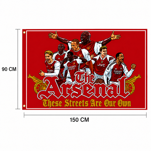 Arsenal FC - These Streets Are Our Own - Tifo Flag/Banner for Fans | 5x3ft