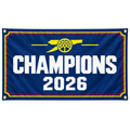 Arsenal Champions 2026 Flag – Navy Blue Banner with Cannon Crest | 5x3ft | NEW