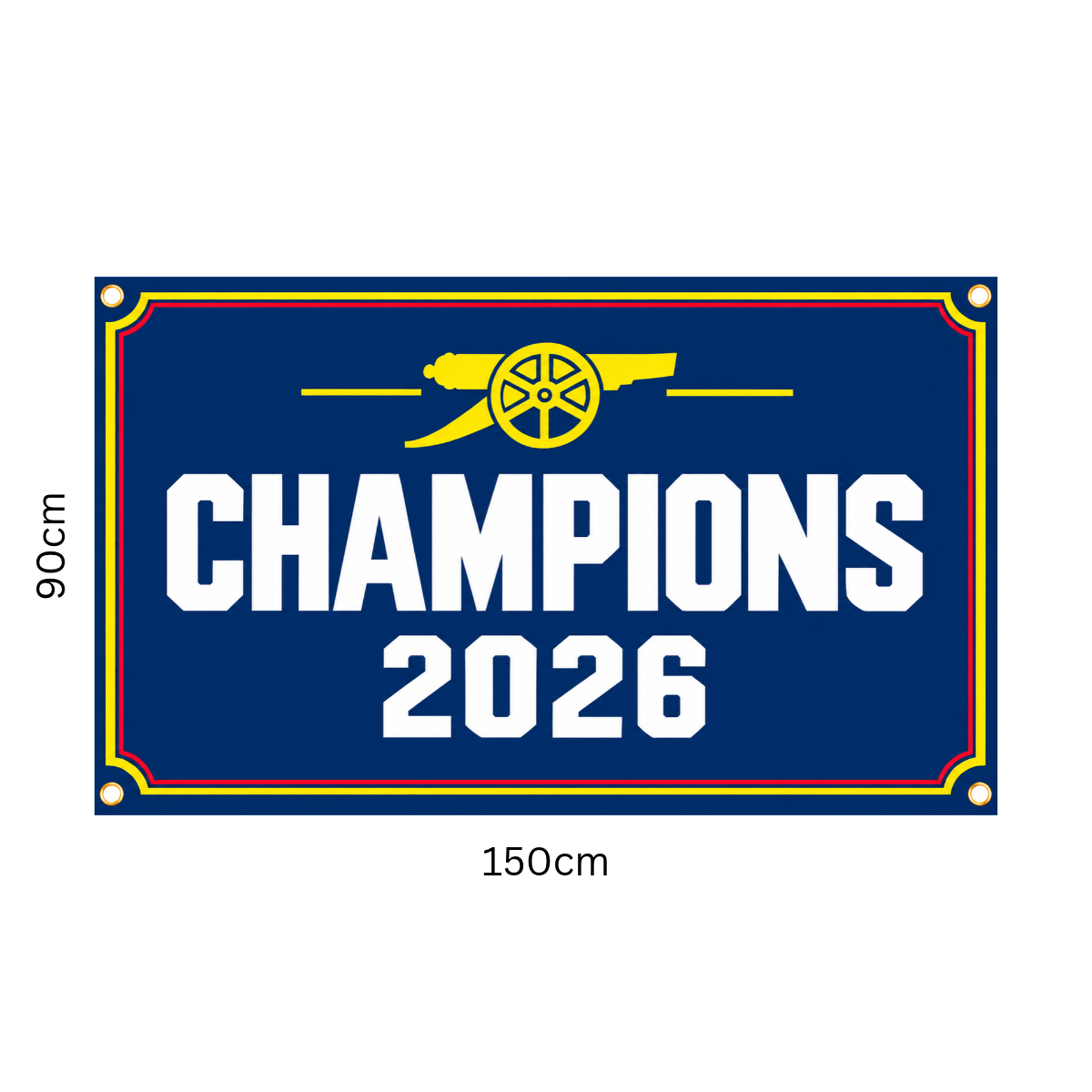 Arsenal Champions 2026 Flag – Navy Blue Banner with Cannon Crest | 5x3ft | NEW
