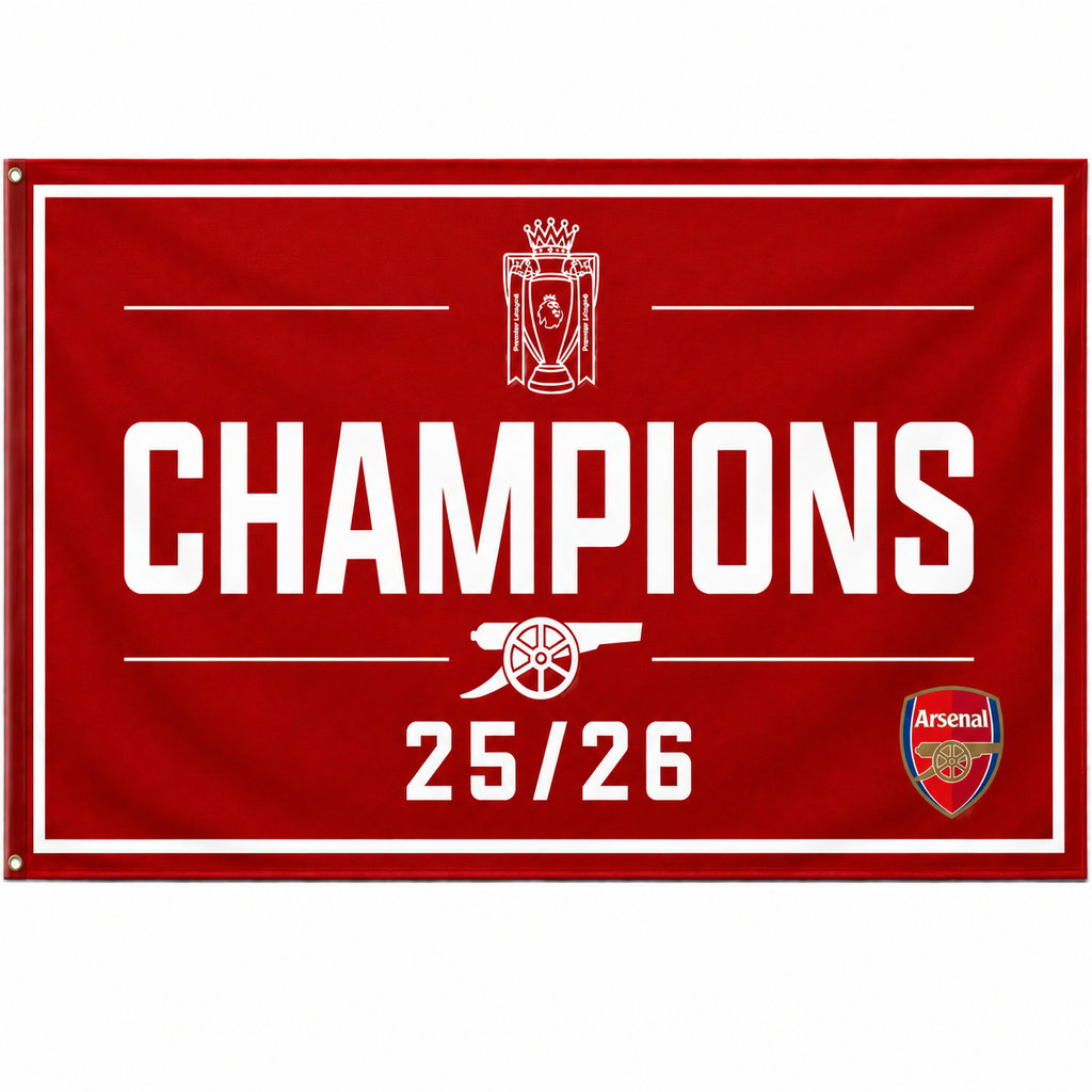 Arsenal Premier League Champions 25/26 Flag/Banner - 5x3ft