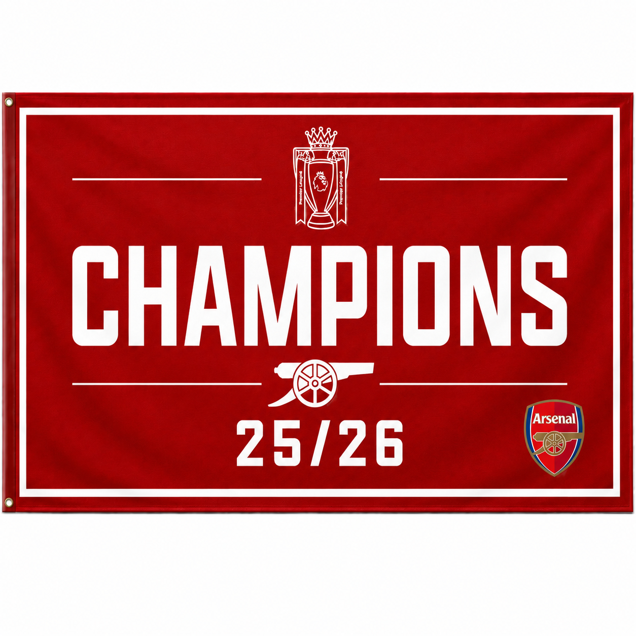 Arsenal Premier League Champions 25/26 Flag/Banner - 5x3ft