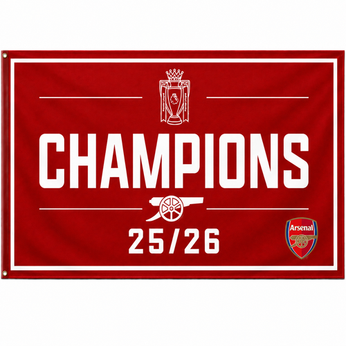 Arsenal Premier League Champions 25/26 Flag/Banner - 5x3ft