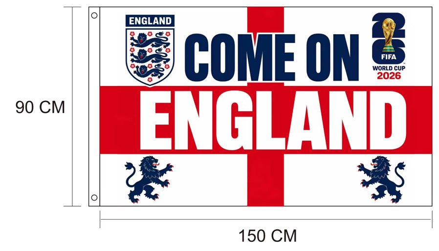 England World Cup 2026 Flag/banner - 5x3ft - "Come on England"