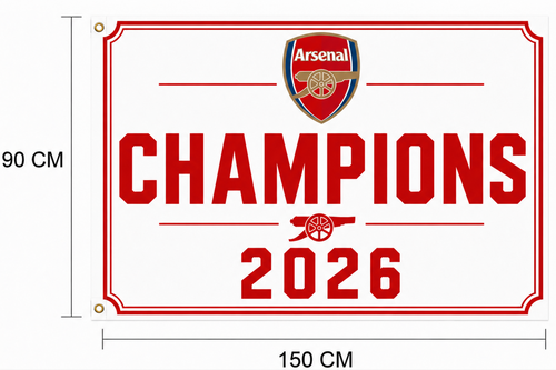 Arsenal FC - Champions 2026 - Premier League Winners Flag/Banner for Fans | 5x3ft
